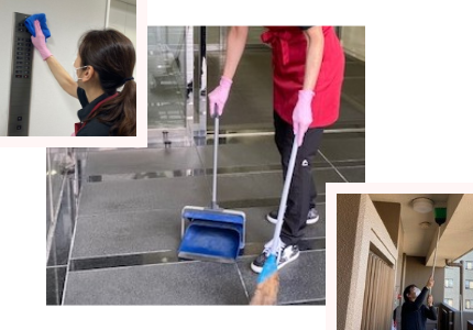 マンションの日常清掃・定期清掃なら名古屋でハウスクリーニングの実績豊富なおそうじままでマンションクリーニングを担当するおそうじままのスタッフの写真