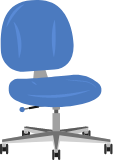 オフィスチェアも対応できる名古屋で実績豊富なおそうじままが椅子クリーニングでキレイにしたオフィスチェアのイラスト